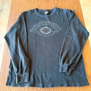 Harley-Davidson Men's Black Long Sleeve Thermal Tee